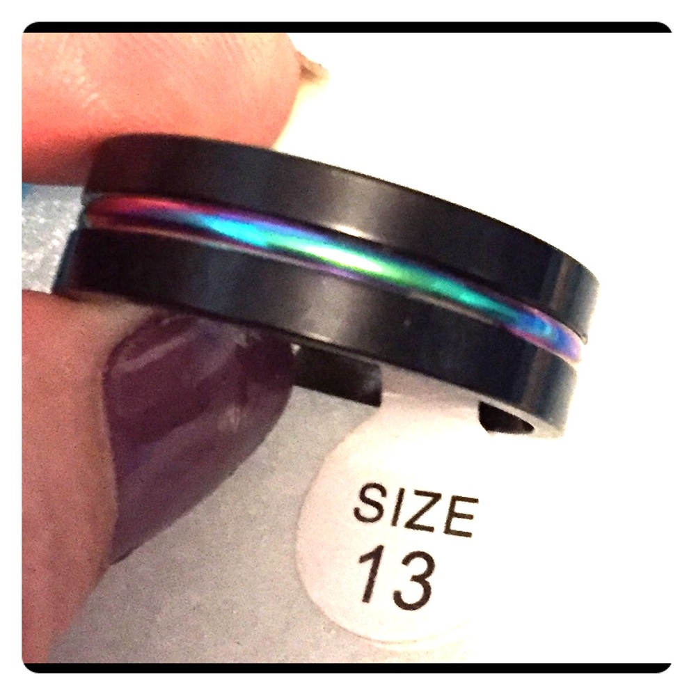 Titanium Black/metallic band ring